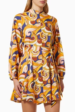 Buy Never Fully Dressed Brown Retro Swirl Mini Dress For Women Online |  Ounass Saudi