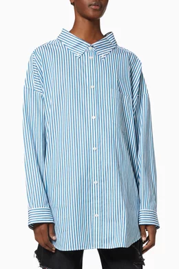 Buy Balenciaga Blue Cocoon Swing Shirt in Cotton For Women Online