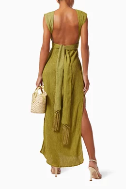 Buy Savannah Morrow Green Verita Dress in Silk & Bamboo For Women Online |  Ounass Saudi