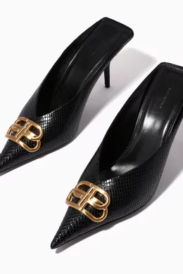 Buy Balenciaga Black BB Square Knife Pumps in Python