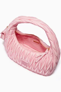バッグ miu miu nylon shoulder bag Buy Miu Miu Pink Miu Wander Shoulder Bag in Matelassé Regenerated