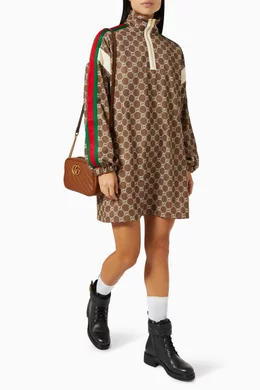Buy Gucci Brown Dress in Interlocking G Technical Jersey For Women Online |  Ounass Saudi
