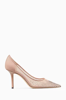 Buy Jimmy Choo Pink Love 85 Pumps in Degradé Crystal Mesh