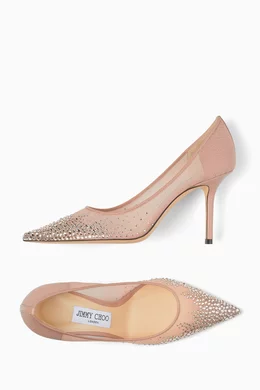 Buy Jimmy Choo Pink Love 85 Pumps in Degradé Crystal Mesh