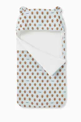 Buy Fendi Green Teddy Bear Print Sleeping Bag in Stretch Cotton For Baby Boys Online Ounass Saudi