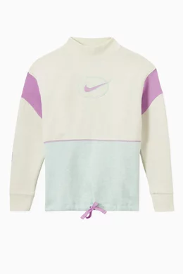 Nike sportswear hoodie pink foam hydrogen blue hot sale