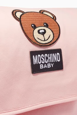 Buy Moschino Pink Teddy Bear Patch Mommy Bag with Mat For Kids Online Ounass Saudi