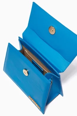 Buy Jacquemus Blue Le Chiquito Noeud Bag in Leather For
