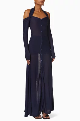 オールインワン・サロペット Jacquemus Blue Long Fitted Shape Dresses Maxi dress Jacquemus Blue size 36 FR in Viscose - 56492009
