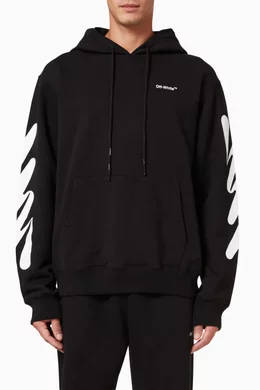 Buy Off White Black Wave Arrows Slim Hoodie in Cotton Terry For Men Online Ounass Saudi