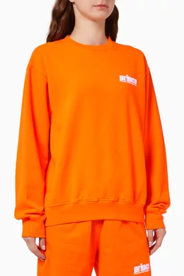 Buy Sporty Rich Orange Prince Sweatshirt in Cotton For Women