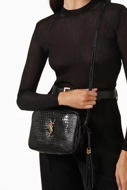 Ysl lou croc camera bag hot sale