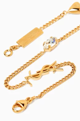 Buy SAINT LAURENT Gold Cassandre Heart Charm Bracelet in Metal and