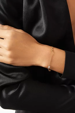 Buy SAINT LAURENT Gold Cassandre Heart Charm Bracelet in Metal and