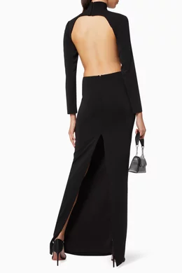 Buy Monot Black Backless Maxi Dress For Women Online