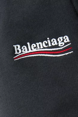 Buy Balenciaga Black Political Campaign Large Fit Hoodie in Cotton Fleece For Men Online Ounass Saudi