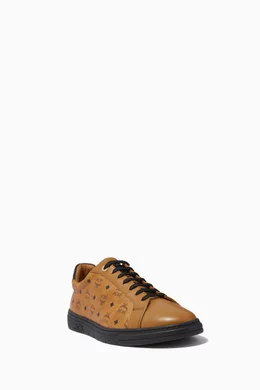 Buy MCM Black Color Block Terrain Lo Sneakers in Visetos For Men Online Ounass Saudi