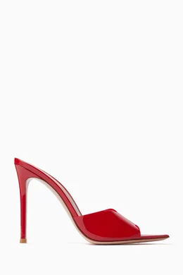 Buy Gianvito Rossi Red Elle 105 Mules in Patent Leather Plexi For Women Online Ounass Saudi