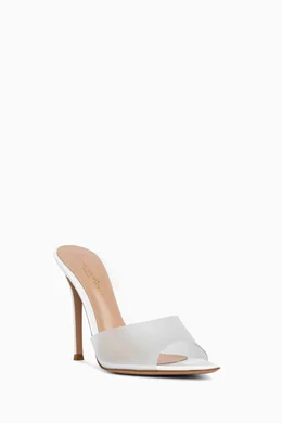 Buy Gianvito Rossi White Elle 105 Mules in Patent Leather Plexi For Women Online Ounass Saudi