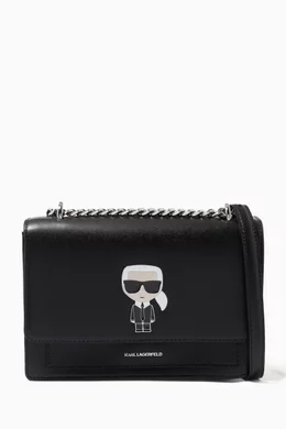 Buy KARL LAGERFELD Black K Ikonik Metal Lock Shoulder Bag in Leather For Women Online Ounass Saudi