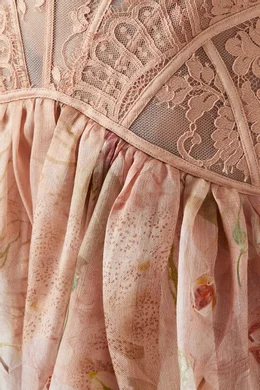 Buy Zimmermann Pink Dancer Lace Mini Dress in Silk-linen Organza For Women  Online | Ounass Saudi