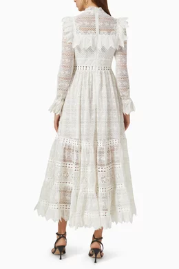 sachin and babi light blue dress Buy Zimmermann White Prima Insert Trim Midi Dress in Lace For Women Online