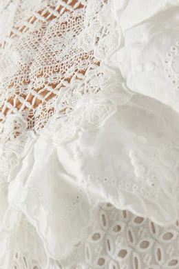 Buy Zimmermann White Prima Insert Trim Midi Dress in Lace For Women Online  | Ounass Saudi