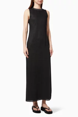 st agni linen dress St. Agni White Knit Bodice Asymm Dress main image 1