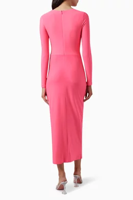Buy Solace London Pink Lorena Midi Dress For Women Online | Ounass Saudi