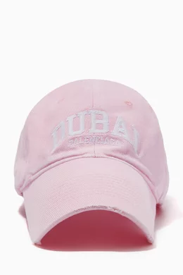 Buy Balenciaga Pink Cities Dubai Baseball Cap in Organic Cotton
