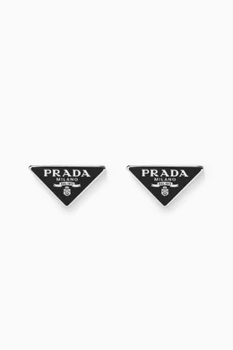 ★PRADA★ Triangle Logo Enamel Finish Hairpin Honey Totter S MUSINSA | PRADA Triangle Logo Enameled Hairpin - Honey