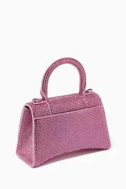 Buy Balenciaga Pink Hourglass XS Top Handle Bag in Rhinestones Suede Calfskin For Women Online Ounass Saudi