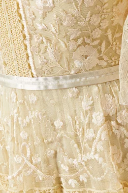 Buy Needle & Thread Yellow Midsummer Lace Gown in Tulle For Women Online |  Ounass Saudi