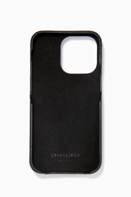 BALENCIAGA iPhoneケース　iPhone13 BALENCIAGA LEATHER BLACK iPhone 13 Pro Max Case Cover