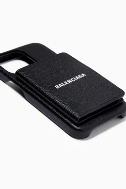 Buy Balenciaga Black iPhone 13 Case in Leather For Men