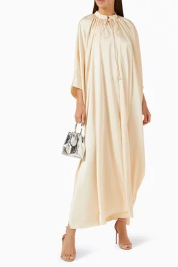 Buy SHATHA ESSA White Palm Tree Embroidered Dress in Tulle For Women Online  | Ounass Saudi