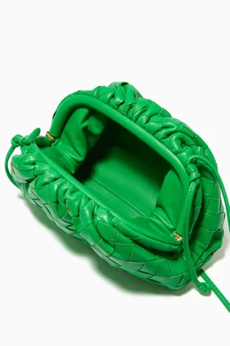 Buy Bottega Veneta Green The Mini Pouch in Intrecciato Nappa For