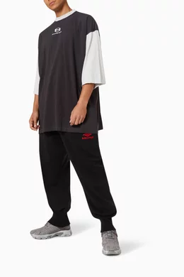 Buy Balenciaga Black Unity 3/4-sleeved T-shirt in Vintage Jersey