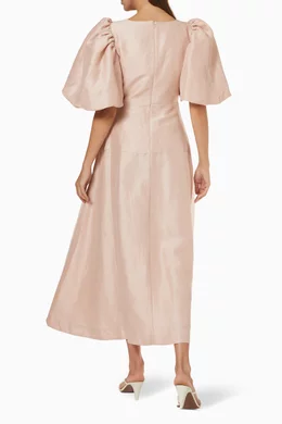 aje dusk puff sleeve midi dress Aje. Dusk Puff Sleeve Mini Dress in Pink