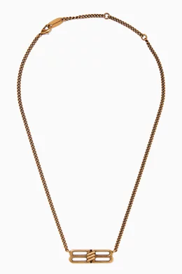 Buy Balenciaga Gold BB Icon Necklace in Brass For Women Online