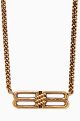 関税込み★ギフトにも【BALENCIAGA】BB ICON NECKLACE Gold BB Icon necklace in gold - Balenciaga | Mytheresa