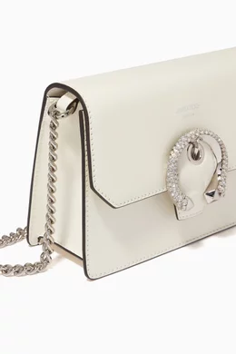 Buy Jimmy Choo White Madeline Crystal-buckled Crossbody Bag in