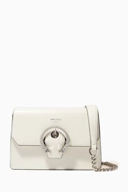 Buy Jimmy Choo White Madeline Crystal-buckled Crossbody Bag in