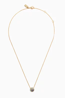 Buy Coach Green Cushion-cut Crystal Necklace For Women Online 