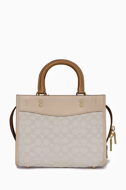 Buy Coach White Rogue 25 Bag In Signature Textile Jacquard For Women Online Ounass Saudi