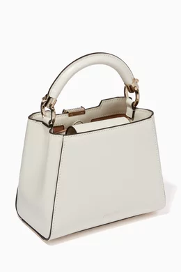 Buy Jimmy Choo White Mini Varenne Top Handle Bag in Leather
