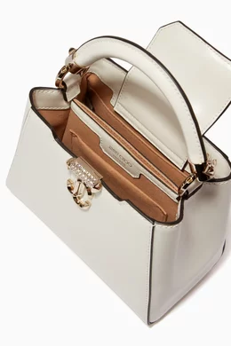 Buy Jimmy Choo White Mini Varenne Top Handle Bag in Leather