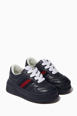 Buy Gucci Blue Chunky Web Sneakers in Leather For Boys Online | Ounass Saudi