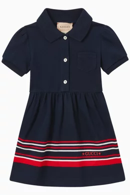 gucci blue and white striped dress Gucci blue striped dress with GG print, children - BOPF main image 0