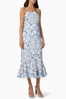 alexis blue and white embroidered dress The Alexis Dress 6 main image 0
